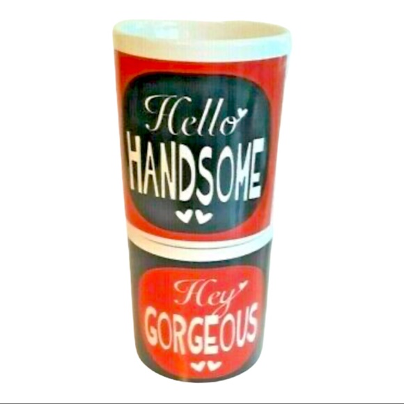 NWT His & Hers Couple Coffee Cups Mugs Set of 2 Mugs Hey Gorgeous Hey Handsome - Picture 5 of 5
